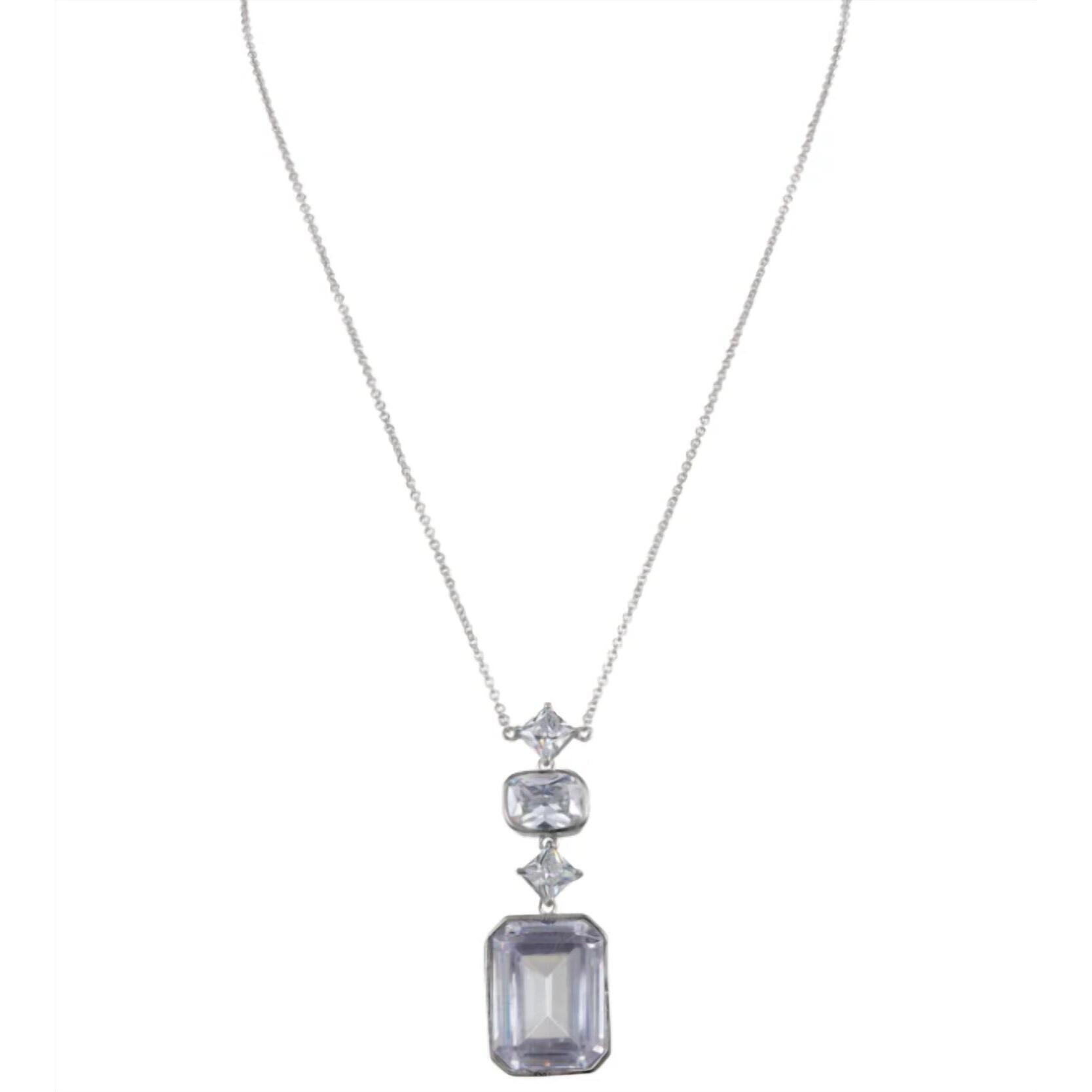 New Nina Women's Ziva Necklace In Rhodium White